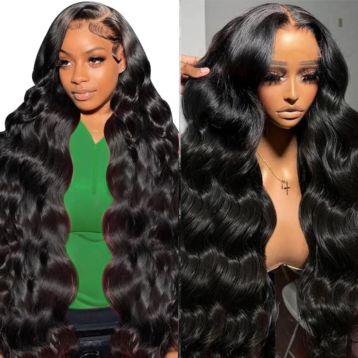 Asidow 13x6 Lace Front Wigs Human Hair 200% Density Pre Plucked Body Wave HD Lace Front Wigs Frontal Wigs for Women Glueless Wigs Human Hair Pre Plucked Wig 24 Inch