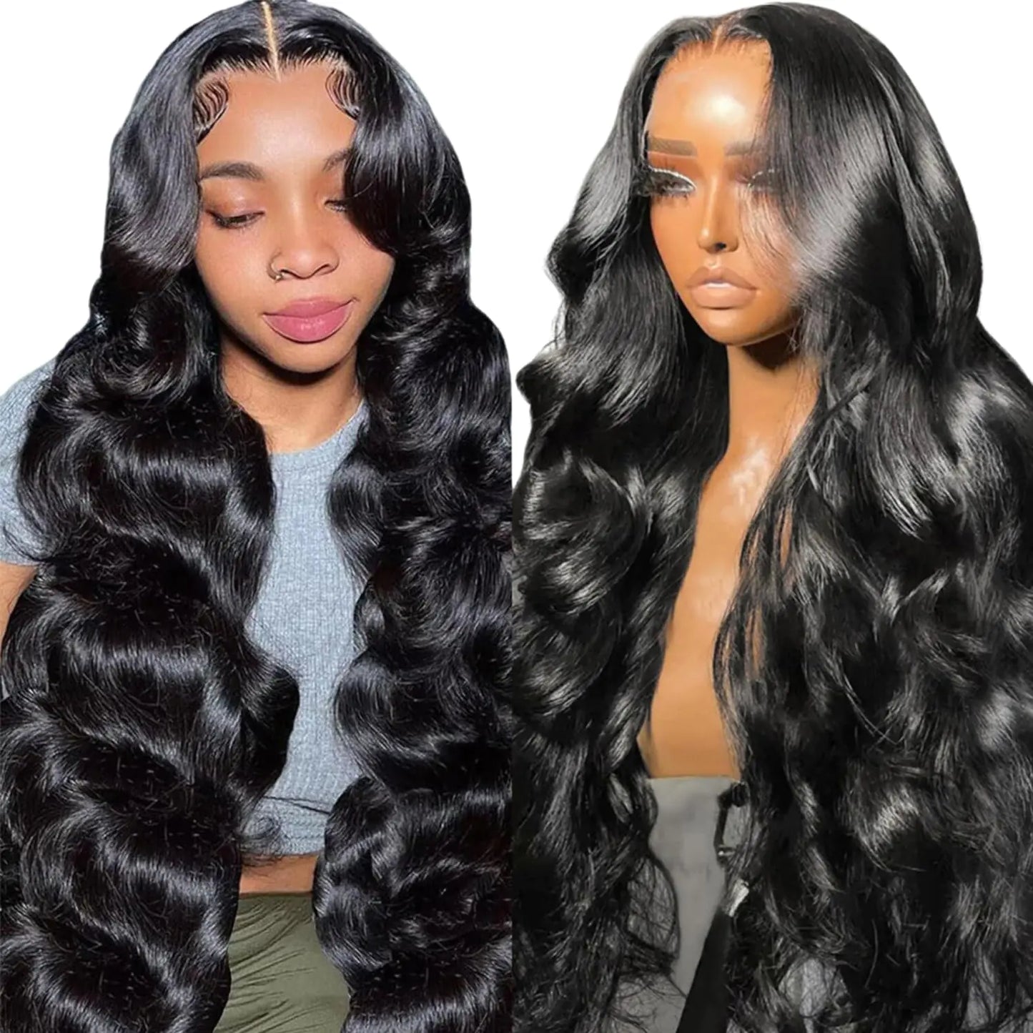 IWISH 13x6 lace front wigs human hair body wave lace front wigs human hair 210% Density HD Lace Wigs Pre Plucked With Baby Hair Natural Black lace frontal wigs human hair 28inch